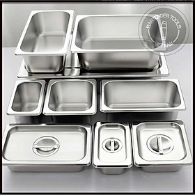 Mua Khay đựng thạch  topping inox có nắp