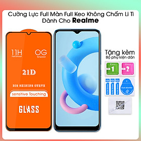 [Miếng dán màn hình] Kính Cường Lực 21D Cho Realme C25 C21 8 8 Pro C11 C17 C3 C3i C20 C2 Q2 Pro X7 Pro Full Màn Full Keo SIÊU BỀN, SIÊU CỨNG, ÔM SÁT MÁY- Hàng Chính Hãng