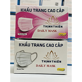 Combo 2 Hộp Khẩu Trang Y Tế 4 Lớp Thịnh Thiên Trắng-Hồng