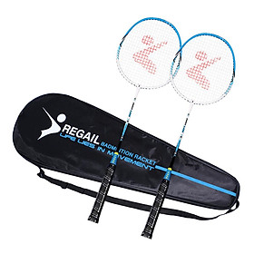 Bộ 2 vợt cầu lông có túi đựng khung nhôm chắc chắn tay cầm êm ái