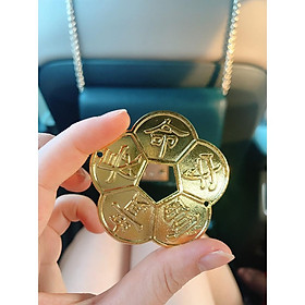 Hình ảnh Đồng tiền HOA MAI - Hoa mai kim tiền (lõi đồng mạ vàng - hàng loại 1)