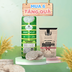 Bánh gạo lứt GUfoods vị Cỏ ngọt - Bao bì bánh tét xanh truyền thống - Không chiên dầu, Không đường, Lành mạnh, Phù hợp Eat clean, Ăn vặt healthy, Thực dưỡng, Tập gym, Thuần chay