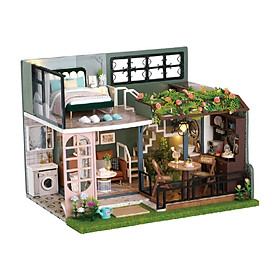 Unfinished Miniature Dollhouse DIY Kit Miniaturas Toy for Shelf Decoration