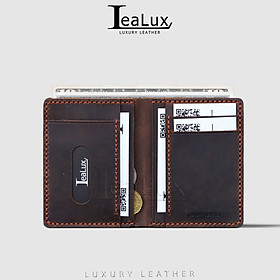 Ví Đứng Da Sáp Đựng Giấy Tờ Cũ Handmade Lealux The Stand Wallet