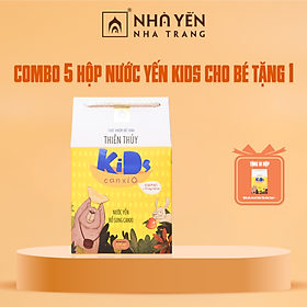 [COMBO 5 TẶNG 1] Nước Yến Sào Thiên Thủy Kids Canxi+ - Nhà Yến Nha Trang - Hộp 9 Lọ - Yến Kids - Tổ yến chưng sẵn dành cho trẻ em - Hàng Chính Hãng