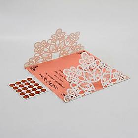 Hình ảnh Laser Cut Wedding Invitation Cards Hollow Flora Lace Card Envelope