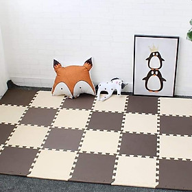 Set 20 và 30 xốp lót sàn 30x30cm màu nâu và kem