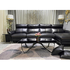 Mua Sofa chỉnh điện góc L 100% da bò Italy Juno sofa màu đen – SFDLCT29 dài 3m3 x 1m7  hàng cao cấp chuẩn da bò nhập khẩu Ý