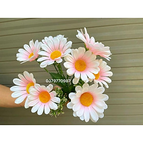 Hoa lụa - Cụm hoa cúc 9 bông 25cm