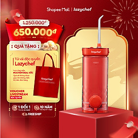 Máy tăm nước cầm tay Lazychef 3s chính hãng - chống thấm nước tối ưu, làm sạch bằng sóng siêu âm, khắc tên cá nhân - Hàng Chính hãng, Bảo hành 12 tháng