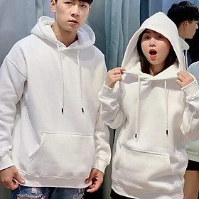 Áo HOODIE ĐÔI BASIC Trơn Bông Nỉ Nhiều Màu Unisex Đen Trắng Nam Nữ Dáng Rộng, Đẹp, Trẻ Trung