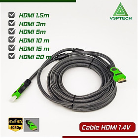 Cáp HDMI tròn bọc lưới 10M-15M-20M