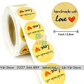 Nơi bán  Tem decal tròn để dán sản phẩm, hộp quà, cảm ơn, handmade with love, thank you shopping, Noel Merry Christm - Giá Từ -1đ