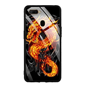 Ốp Lưng cho Oppo A5S - Mặt Kính Cường Lực - 0218 FIREDRAGON - Hàng Chính Hãng