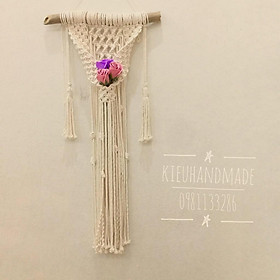 Giỏ hoa treo tường macrame - Ảnh thật - nhiều màu