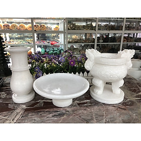 Mua Bộ đồ thờ cúng đá cẩm thạch trắng cỡ lớn