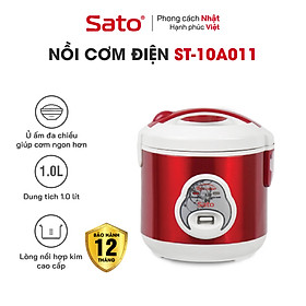 Mua Nồi Cơm Điện SATO 10A011 1.0 Lít - Lòng nồi hợp kim nhôm phủ chống dính cao cấp  an toàn cho sức khỏe - Miễn phí vận chuyển toàn quốc Hàng chính hãng
