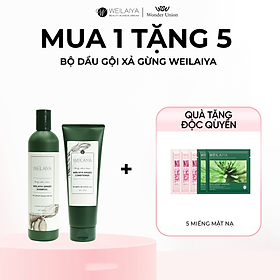 Cặp dầu gội gừng trắng 400ml + dầu xả gừng trắng 250ml kích mọc tóc Weilaiya Ginger