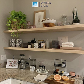 Set 2 Kệ Gỗ Dài 120cm Treo Tường Màu Trắng/  Đen/ Vân gỗ Thương Hiệu SIB Decor, Dùng Để Sách, Vật Dụng Trong Nhà, Đồ Trang Trí