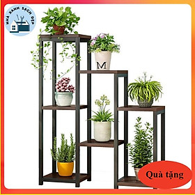Mua Vách trang trí 7 ô-kệ cây trang trí 7 ô khung thép và MDF 65x23x90cm
