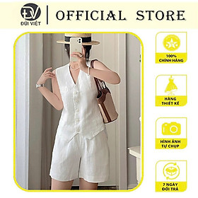 Quần short nữ chất linen mềm mịn, có bo chun phía sau dễ mặc và thoải mái  QUẦN BV01