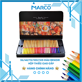 Hộp Bút Chì Màu Khô ,Gốc Dầu Cao Cấp Marco 3100 Renoir 36 48 72 100 120