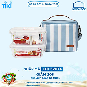 Bộ túi hộp cơm thủy tinh Lock&Lock 3EA LLG428S2
