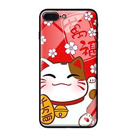 Ốp kính cường lực cho iPhone 8 Plus Mèo Cười - Hàng chính hãng