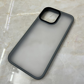 Ốp lưng cho iPhone 15 Pro Max Likgus lưng nhám viền màu- hàng chính hãng - 15 pro max - xám