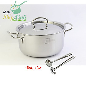 Nồi inox bếp từ 3 đáy Fivestar Nắp Inox - Tặng 1 Muỗng Canh Inox (sw)