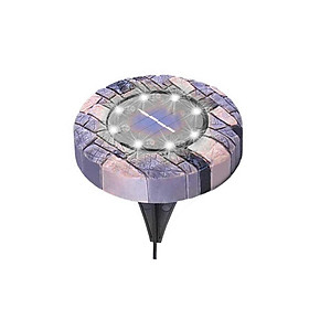 Đèn mặt đất với Bảng điều khiển năng lượng mặt trời 100mAh tích hợp pin NI-MH dung lượng lớn 600mAh-Màu trắng