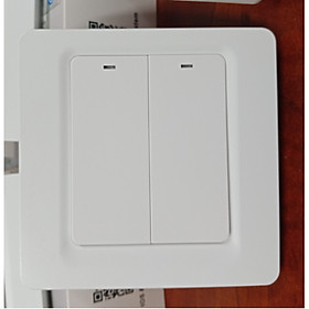 Công tắc thông minh Wifi - Công tắc cơ 2 nút hình vuông màu trắng - Hàng nhập khẩu
