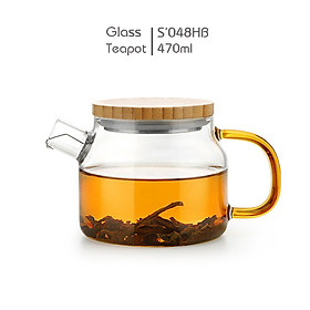 Bình lọc trà thủy tinh lõi Inox 470ml S048AH
