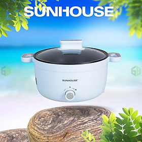 Lẩu điện Sunhouse SHD4528, Công suất 1200W, Dung tích 3.5 lít, Lòng nồi inox phủ chống dính cao cấp, Bảo hành 12 tháng