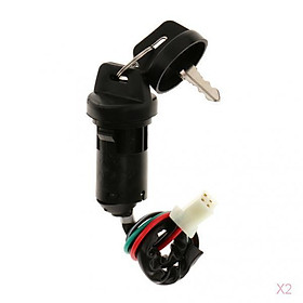 2x Ignition Key Scooter ATV Moped Electric Motorcycle Switch Lock 4 Wire