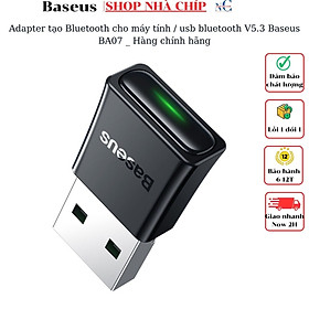 Adapter tạo Bluetooth cho máy tính / usb bluetooth V5.3 Baseus BA07 _ Hàng chính hãng