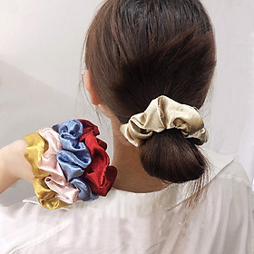 Cột Tóc Vải Scrunchies, Dây Buộc Tóc Scrunchies Nhiều Màu Hàn Quốc SC03 cực kì xinh xắn