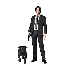 Mô hình Khớp John Wick và chú chó có 2 mặt thay thế 17cm