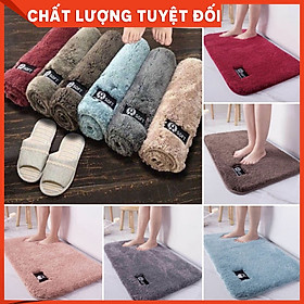 Thảm lau chân kiêm thảm trang trí không gian nội thất gia đình, văn phòng loại to, chất liệu len lông cừu dày đẹp siêu thấm hút nước, êm chân - Thảm soft mềm mại 50x80cm