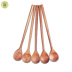 Mua Muỗng Gỗ Xà Cừ Tròn Lớn Dùng Khuấy Đồ Uống Dài 20 cm - Đồ Gỗ Nhà Bếp Trường Sơn