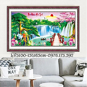 Tranh thêu chữ thập Non Nước Hữu Tình I 151x65cm I  LV3100