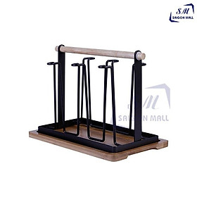Mua Giá úp ly tiện dụng kèm khay gỗ hứng đa năng