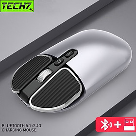 Chuột không dây M203 -  Bluetooth + USB Wireless 2.4G - Pin sạc typeC - Chống ồn - chống mỏi cổ tay hàng nhập khẩu - Màu Trắng