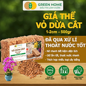 Xơ Dừa Cục Greenhome, Viên 500gr, Sơ Dừa Nén, Nở Gấp 5 Lần, Kích Thích Rễ, Thoát Nước Tốt Giá Thể Kiểng Lá, Phong Lan - 500GR DỪA CHIP