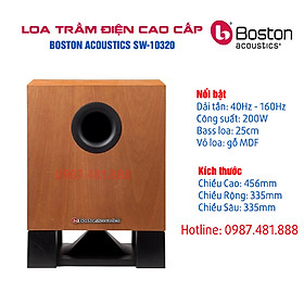 Loa Sub điện Boston Acoustics SW-10320 Bass 25cm công suất 200W bổ sung dải trầm uy lực và sống động cho dàn âm thanh nghe nhạc, xem phim và hát karaoke - hàng chính hãng