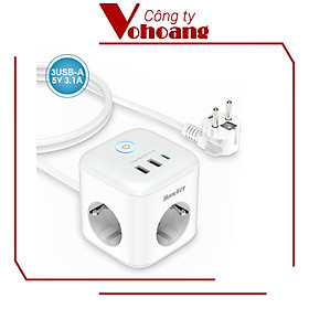 Mua Ổ Điện Đa Năng Huntkey SGC 307 Tích Hợp 3 Cổng AC 2 Cổng USB Và 1 Cổng Type C Hỗ Trợ Tối Đa 15W - Hàng Chính Hãng