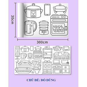 Sách – Tranh Tô Màu Sticker Cắt Dán Dài 3 Mét Cho Bé 2 – 8 Tuổi – Mỗi Cuộn 1 Chủ Đề (Lựa Chọn Thêm Sáp Hữu Cơ)