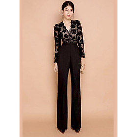 Jumpsuits ren tay dài ống suông xinh xắn -SJ493