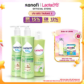 Bộ 2 Sữa Tắm Gội Trẻ Em Lactacyd Baby Extra Milky 500ml + 1 Dung Dịch Vệ Sinh Phụ Nữ Odor Fresh 250ml