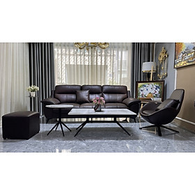 Mua Combo ghế sofa da bò Italy Juno sofa màu nâu – SFCT01 2m hàng cao cấp chuẩn da bò nhập khẩu Ý